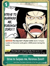 Strive to Surpass me, Roronoa Zoro! OP14-036 The Azure Sea's Seven One Piece NM