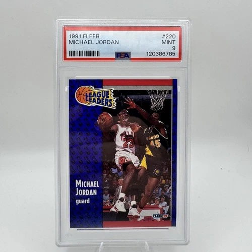 1991 FLEER #220 MICHAEL JORDAN BULLS HOF PSA 9