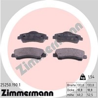 Zimmermann Bremsbelagsatz, Scheibenbremse 25250.190.1 FüR CitroËN Peugeot