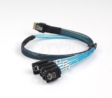 SlimSAS SFF-8654 38pin Host to 4X SATA 7Pin Target HDD Fanout Raid Cable 1m