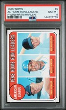 1969 TOPPS HOWARD/HORTON/HARRELSON #5 AL HOME RUN LEADERS PSA 8