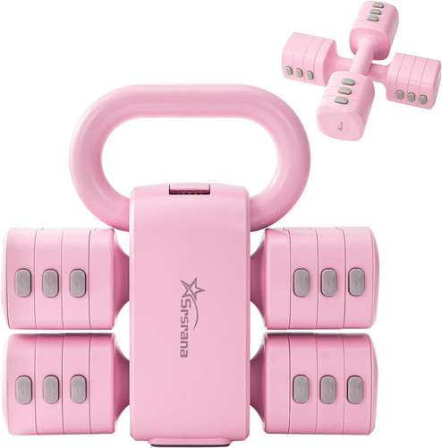 Adjustable 2-In-1 Dumbbell & Kettlebell Set for Women, 1.1-12.1 Lbs
