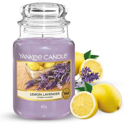 Yankee Candle Duftkerze | Lemon Lavender großes Glas | lange brennende Kerzen: 