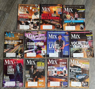 MIX Magazine 2011 11pc Lot Recording Studio Pro Audio Mixing Engineer Production