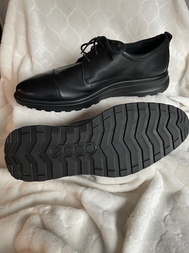 ECCO CS20 Hybrid Cap Toe Black Leather Lace Up Tie Shoe Men’s EU 46 US 12 - 12.5