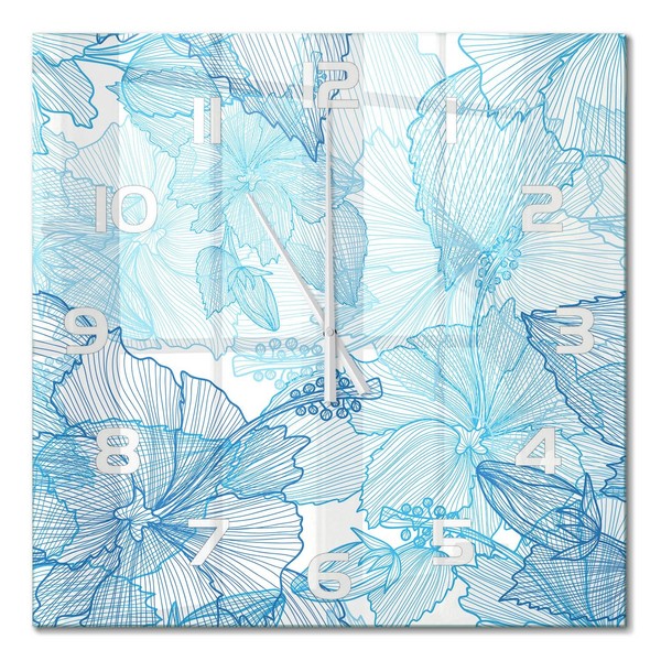 Dekorative Wanduhr Mit FließEnden Zeigern Hawaiiblutten WeißE Zeiger 60X60 Cm-image