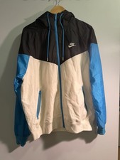 Nike Sportswear Windrunner Men's Hooded Jacket Black/white/blue Size M