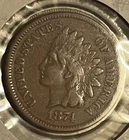 1874. Indian head cent  ,  Nice - F / VF  ,  scarce
