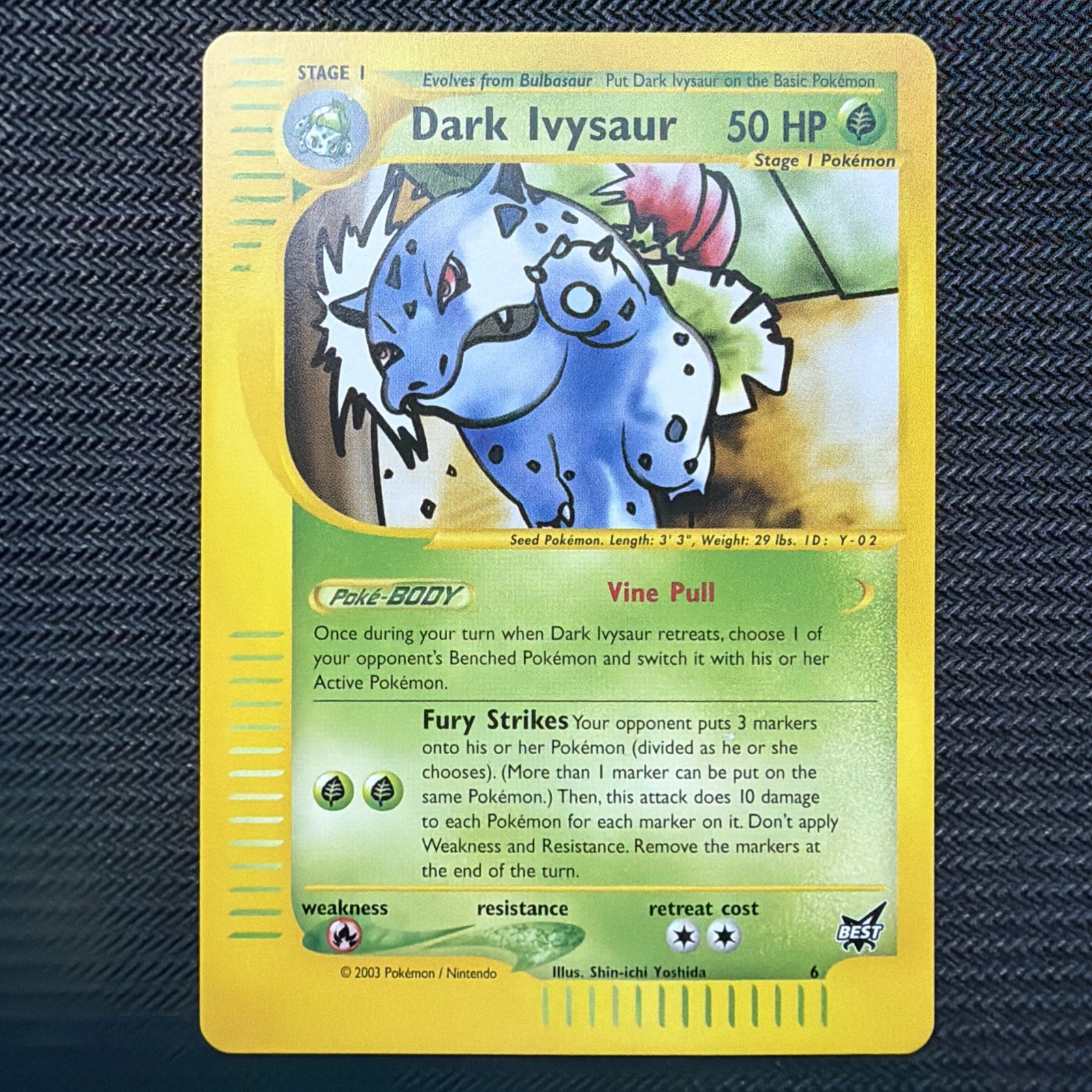 Dark Ivysaur Best of Game Promo 2003 Japanese Vintage Pokémon