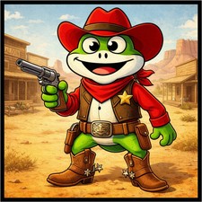 30 Custom Red Cowboy Frog Personalized Address Labels