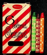 Whitman Vintage 3 Colored Crayons In Original Box 1930's