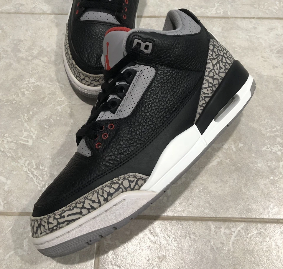 Size 8.5 - Jordan 3 Retro OG Mid Black Cement 2018 - Image 3 of 4