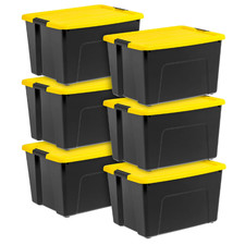 IRIS USA 60 Qt Plastic Storage Bins with Lids 6 Pack NEW