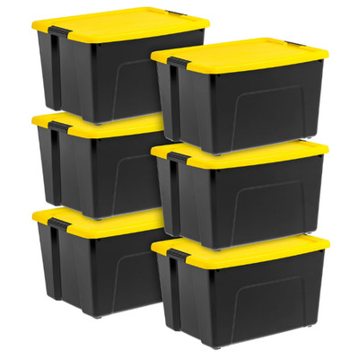IRIS USA 60 Qt Plastic Storage Bins with Lids (6 Pack) NEW
