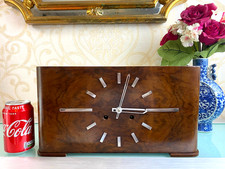 Restored Beautiful Rare-Shaped 1930s Ting-tang Chiming Mantel Clock, Haller