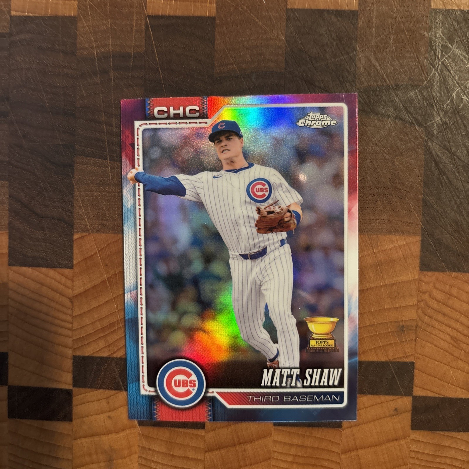 2026 Topps Chrome Matt Shaw Red White And Blue Refractor #271 Chicago Cubs