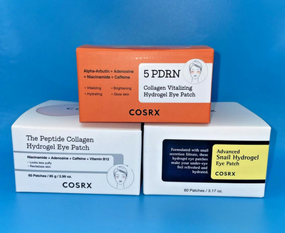 COSRX Lot of 3 Eye Patches: Peptide Collagen, Snail Mucin, and PDRN Collagen NEW