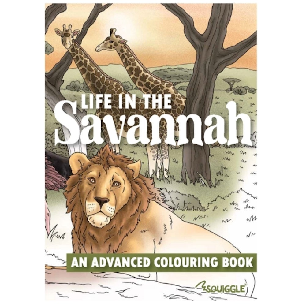 Squiggle P2959 Advanced A4 Colouring Book - Life on the Savannah - Image 2