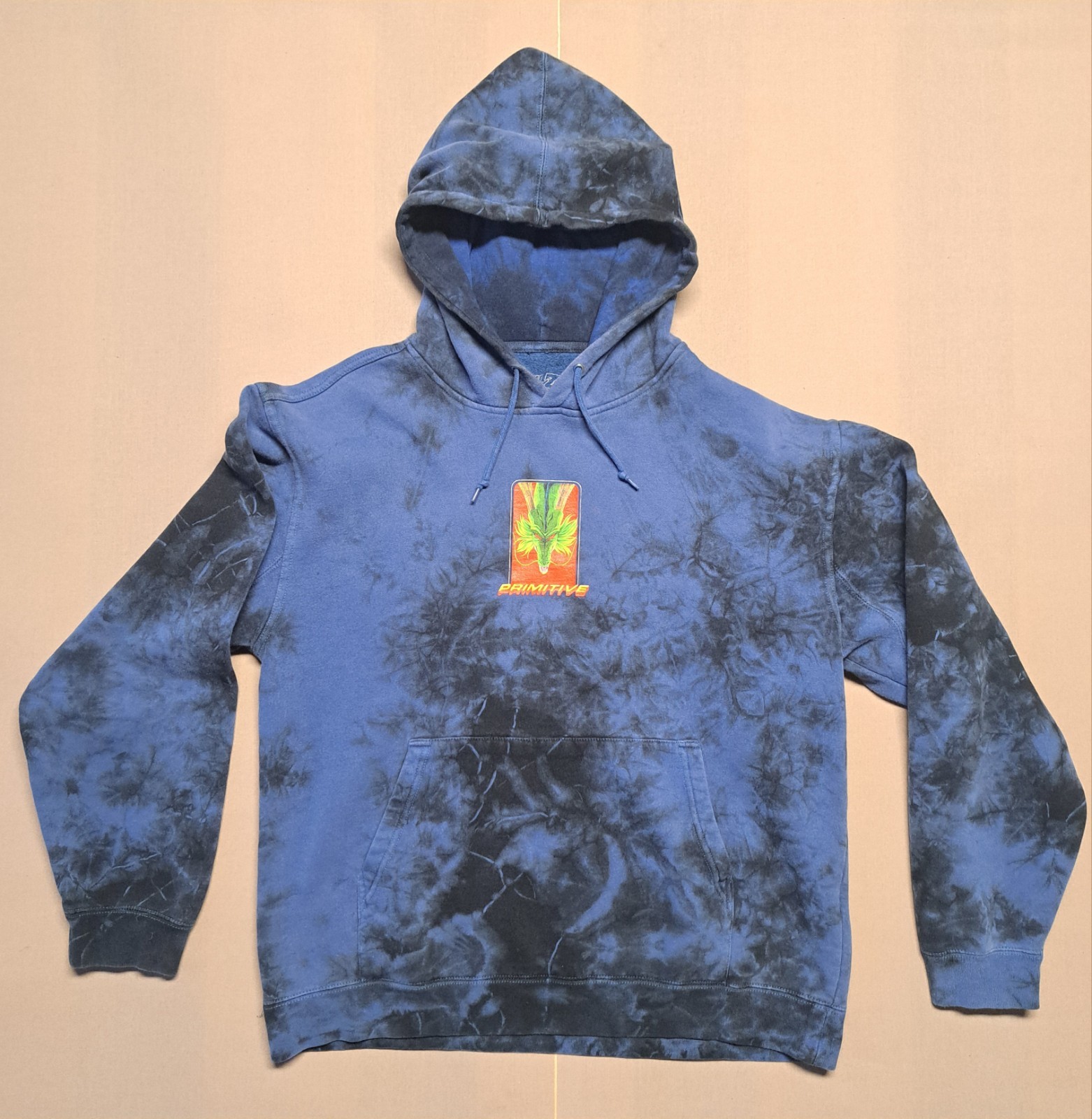 Dragon Ball Z Primitive Hoodie Mens M Black Blue Faded Shenron Design
