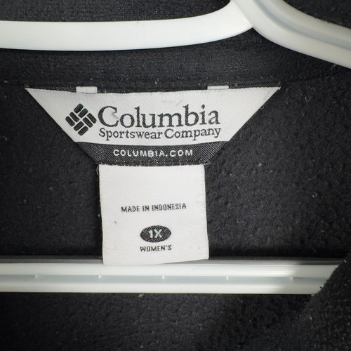 Columbia Fleece Vest Womens 1X Black Full Zip Sleeveless Jacket Outdoor - Picture 6 of 7