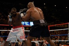 Danny Williams white trunks and Mike Tyson black trunks fights eac 2004 Photo 24