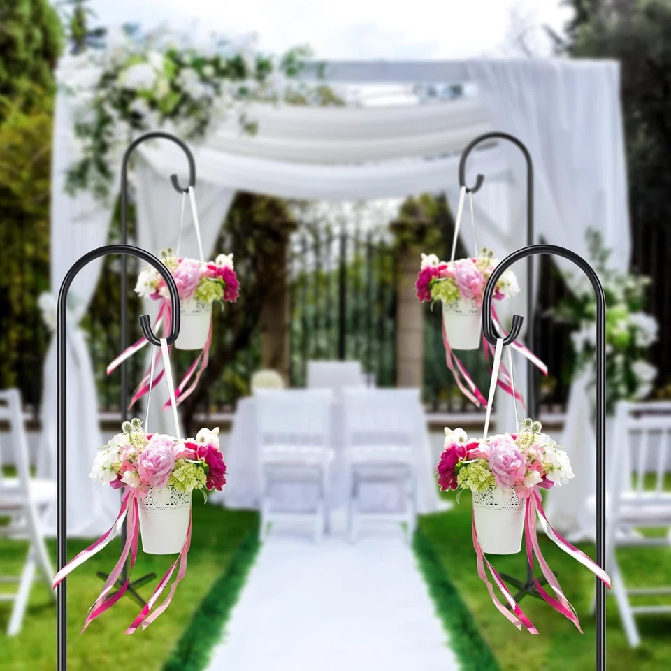 Poste de alimentación de aves, ganchos de pastor de alta resistencia de 45 pulgadas para exteriores con 5 puntas... Foto 3 de 4