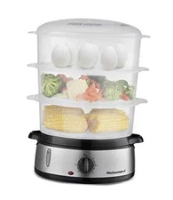  Maxi-Matic Electric Food Vegetable Steamer with BPA-Free 3 Tier 9.5 Quart
