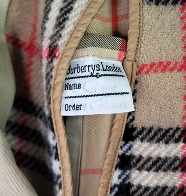 Vintage Burberry Balmacaan Car Coat Sz 42 US Garbardine w/ Wool
