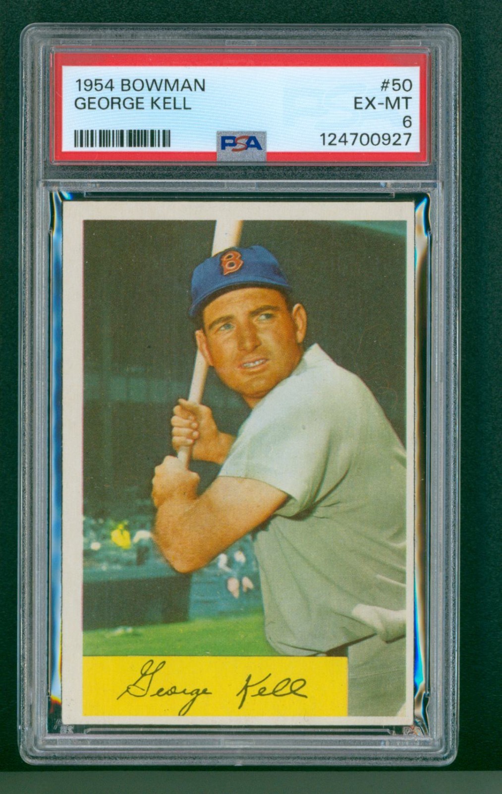 1954 Bowman Baseball Card - #50 George Kell, PSA 6 EXMT