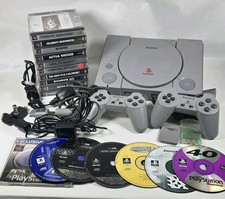 Sony Playstation 1 PS1 Console Bundle Lot Games 2 Controllers Memory Cards