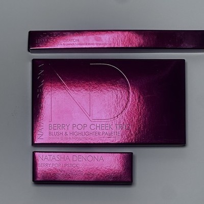 NEW Natasha Denona Berry Pop Collection Cheek Trio Lipstick Lip Crayon Set