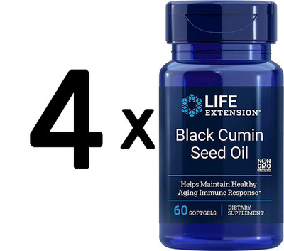 4 x Life Extension Black Cumin Seed Oil - 60 softgels (270,62 EUR/kg)