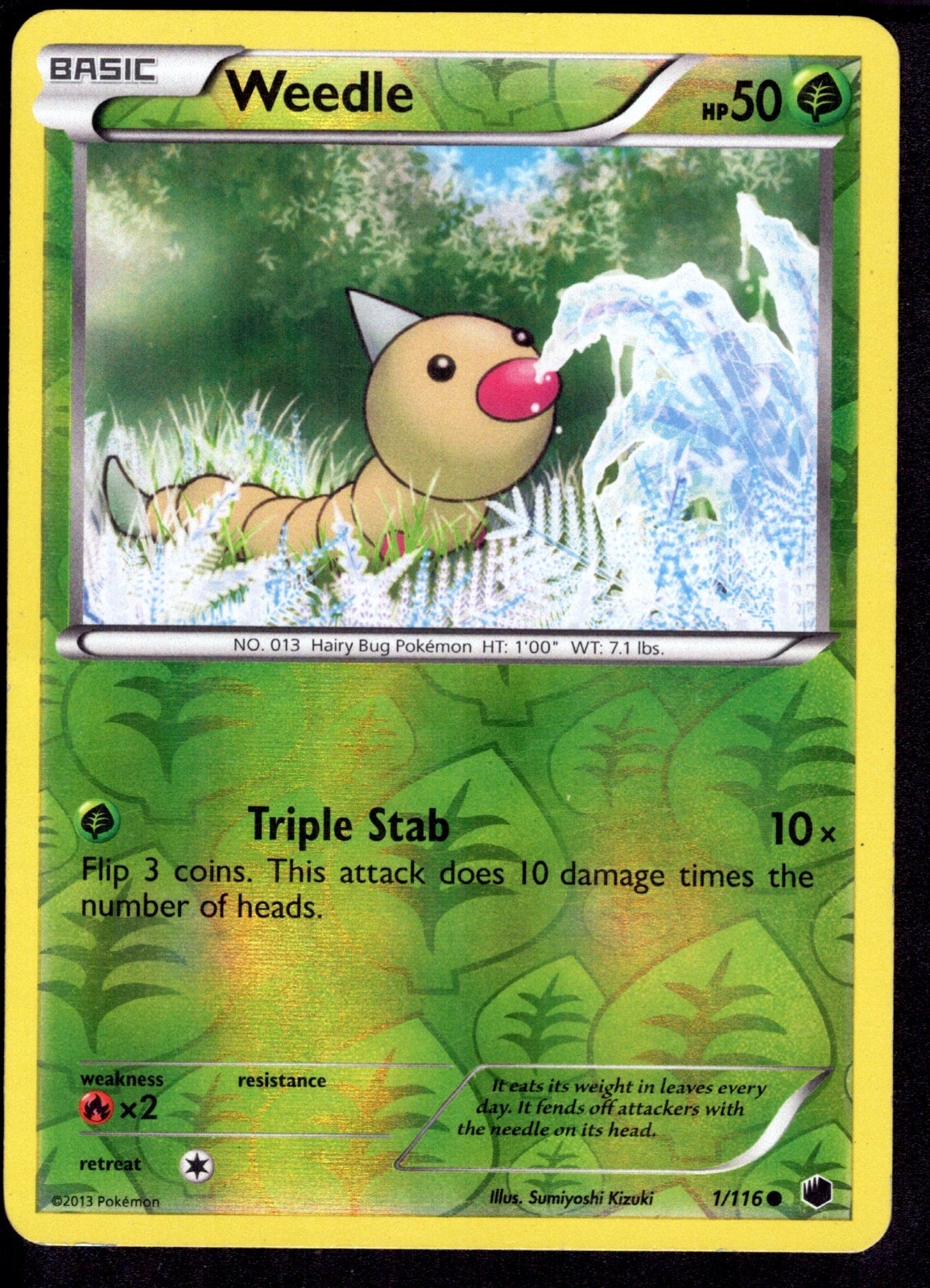 Weedle Reverse Holo 1/116 Plasma Freeze