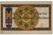 Beautiful Arts & Crafts postcard c1910 ~ May All Your Years be Free from Tears