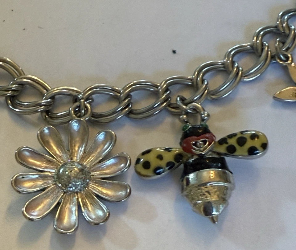 "Collar Betsey Johnson DE COLECCIÓN Bisutería Jardín Rosa Flor Abeja Punto 15""" Foto 2 de 4