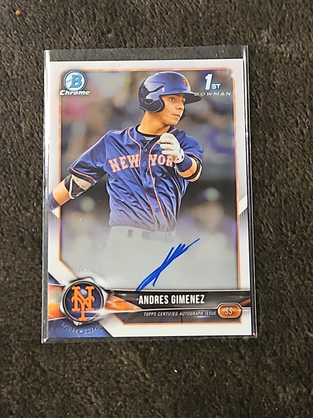 Andres Gimenez 2018 Bowman Baseball 1st Auto Chrome Prospect