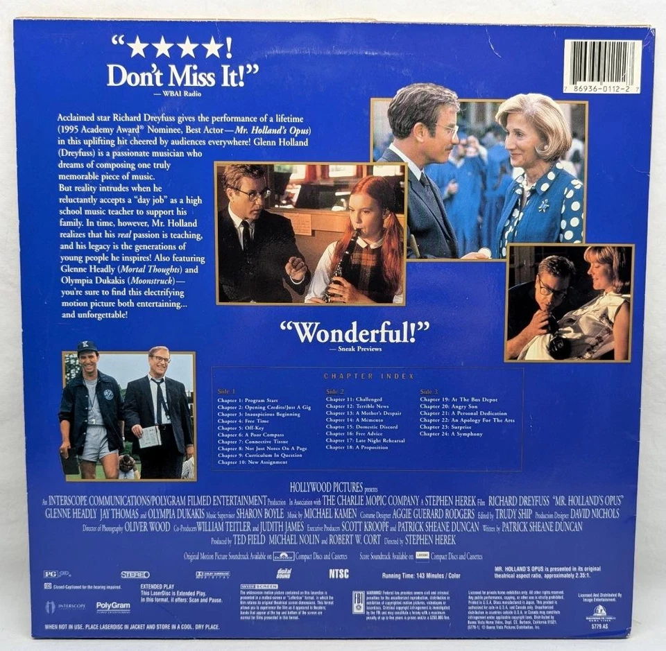 Mr. Holland's Opus (лазерный диск, 1995) 5779 AS - Изображение 2 из 3