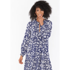 Show Me Your Mumu Birdie Maxi Dress Navy & White