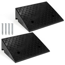 2 Piece 5 Rubber Car Curb Ramps For Vehicle Wheelchair Threshold Ramp Black