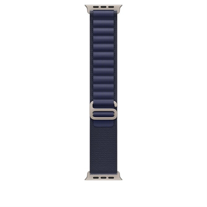 Apple 49mm Navy Alpine Loop - Large - Natural Titanium Finish