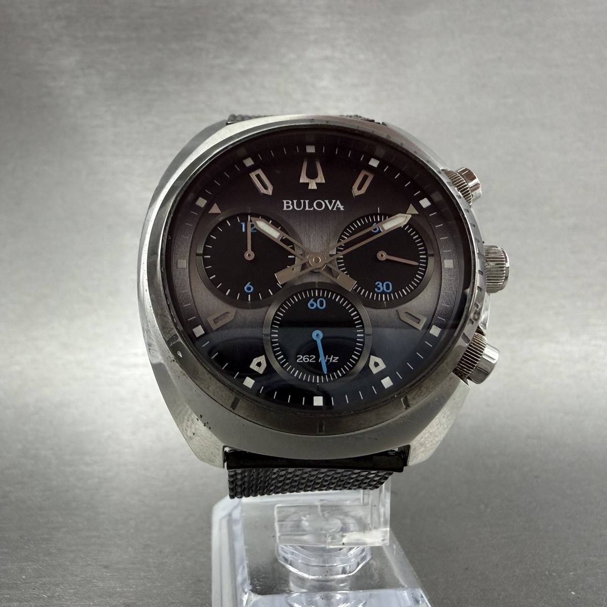 Bulova Precisionist Chronograph Watch Men 43mm Black Dial Steel