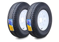 2 Winda Trailer Tire Assembly St22575r15 10-ply White Spoke Rim 6 Lug On 5.5