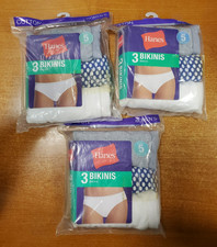3 Packs of 3: Hanes Women's Tagless Cotton Bikini Underwear Size 5  AA3271 
