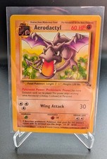 aerodactyl pokemon card 1995 Fossil 1st Edition Holo 1/62 PSA 9  TBC Games This power stops working while Aerodactyl is Asleep Aerodactyl 1995 Rare Mint Condition