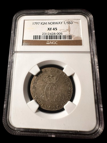 NORWAY 1797 1/5 SPECIEDALER - NGC XF 45
