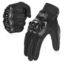 Motorcycle Gloves for Men and Women, Full Finger Touchscreen Medium Black