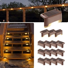 Led Solar Deck Lights, 16 Pack Waterproof for Outdoor Stairs, Step, Fence, Raili