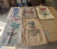 Lot of 5 Authentic Burlap Coffee Sacks - lot ...