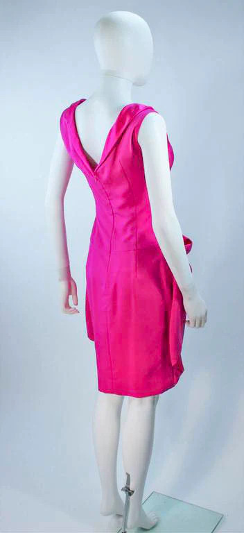 ELIZABETH MASON COUTURE Pink Magenta Bow Cocktail Dress image 7