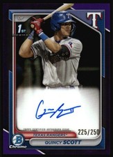 2024 Bowman Chrome Quincy Scott Auto Purple Refractor /250 #CPA-QS Rangers